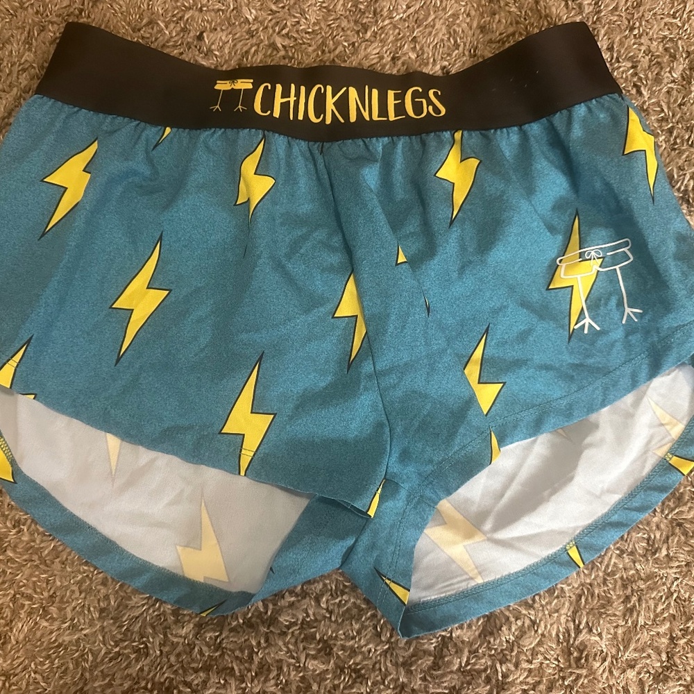 Chicknlegs Women's Blue Lightning Running Shorts
